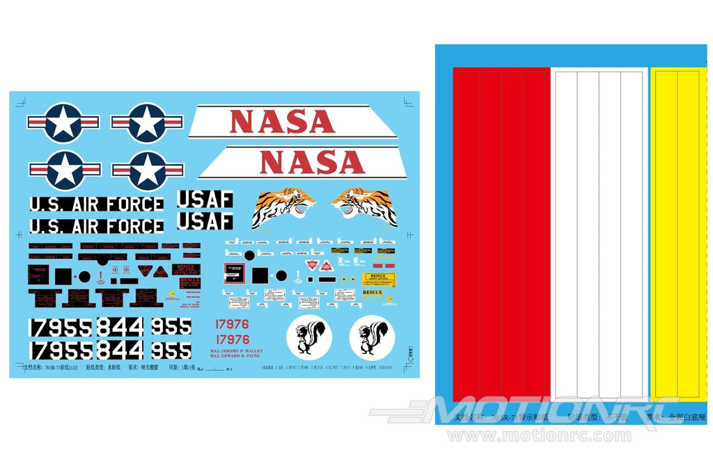 Freewing 70mm SR-71 Blackbird Decal Set B FJ32211072