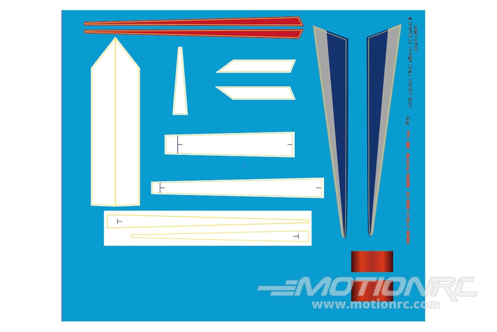 Freewing 90mm EDF PLAAF J-10A Blue/White Water Decal Set B FJ3211207B