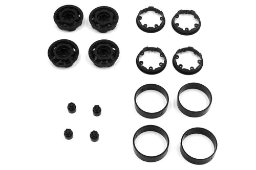 Hobby Plus 1/18 Scale CR18P Black Truck 1.2” Bead Lock Wheel Set HBP240442