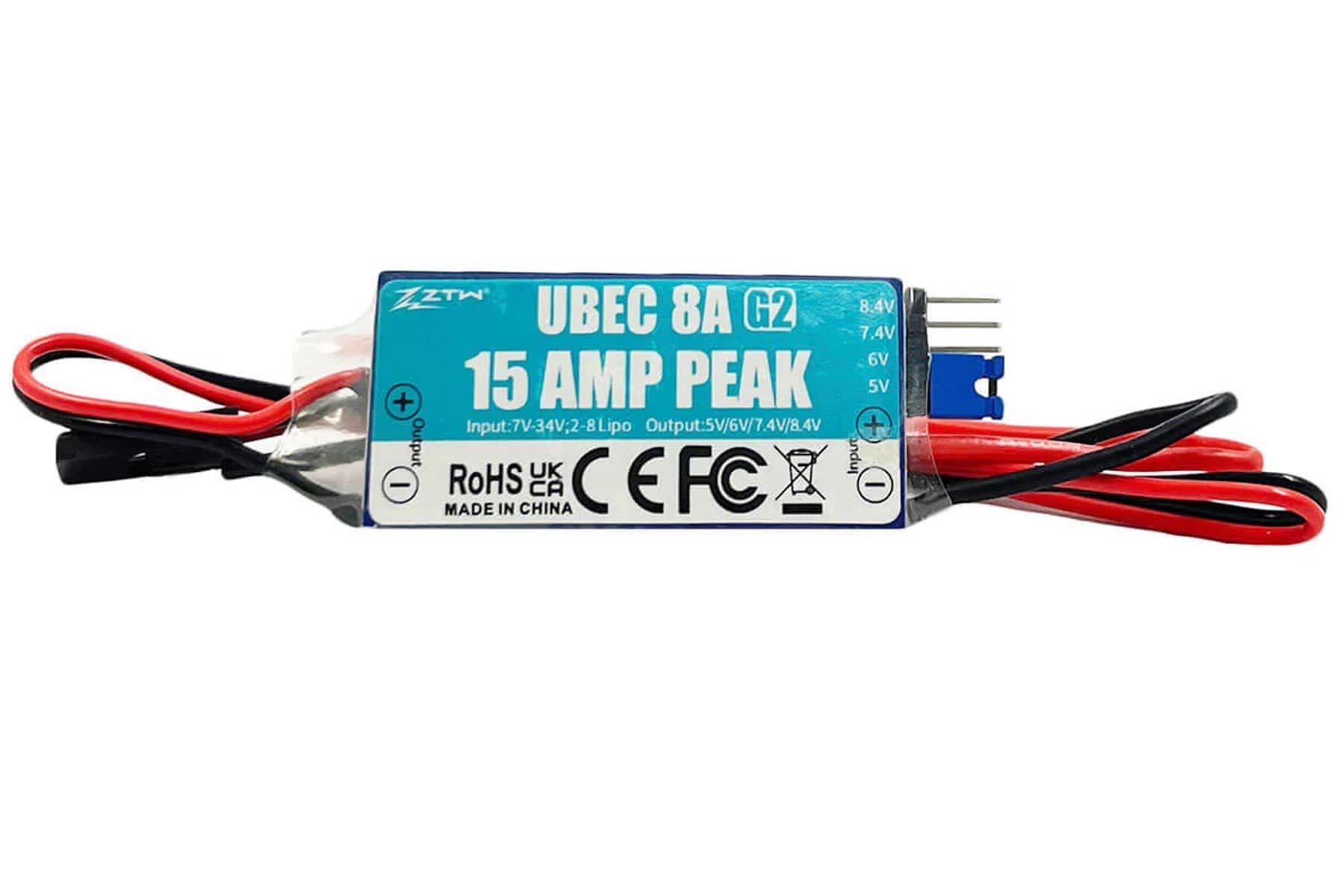 ZTW UBEC 8A G2 Peak 15A Adjustable Output Voltage External BEC