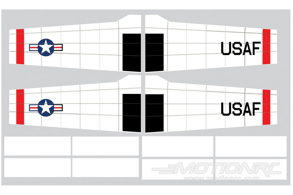 Nexa 1770mm T-28 Trojan Red and White Covering Set - Wing NXA1056-108