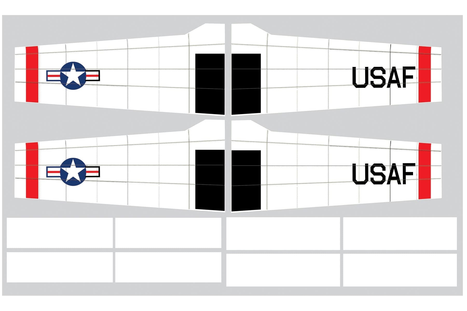 Nexa 1770mm T-28 Trojan Red and White Covering Set - Wing NXA1056-108