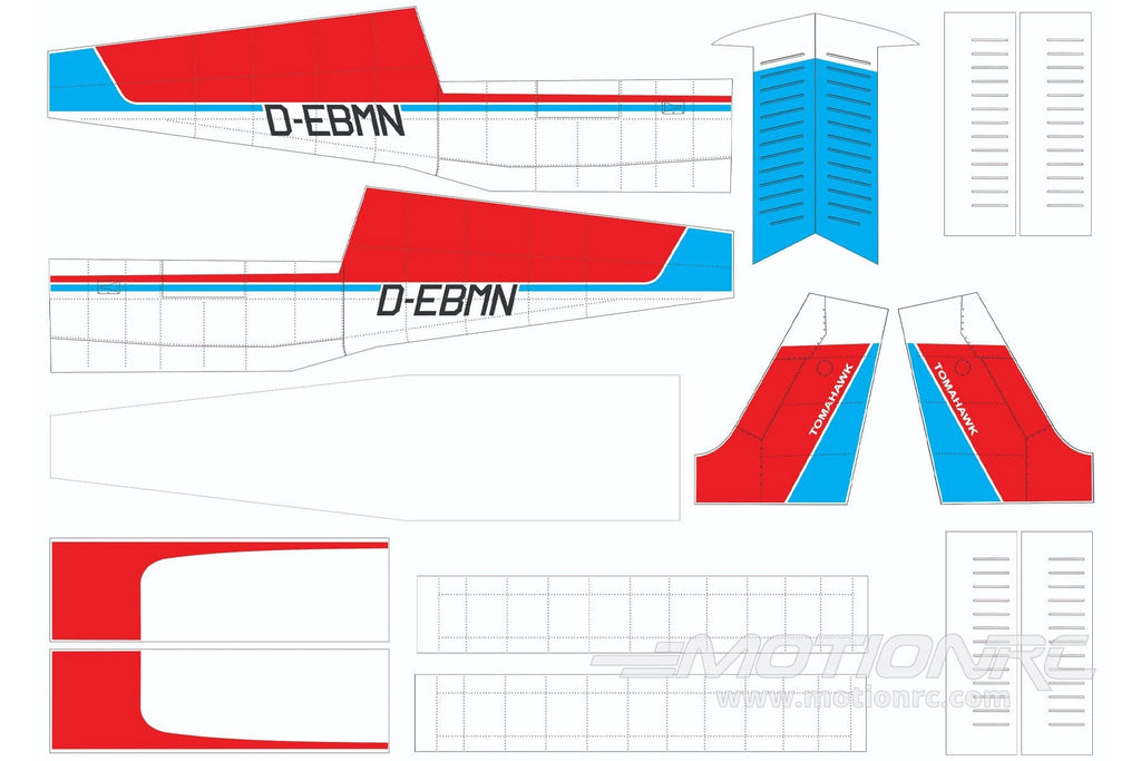 Nexa 1860mm PA-38 Tomahawk Red-White Covering Set (Fuelage and Tail) NXA1061-207