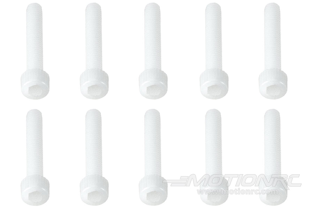 BenchCraft M4 x 25mm Nylon Hex Screws - White (10 Pack) BCT5040-014