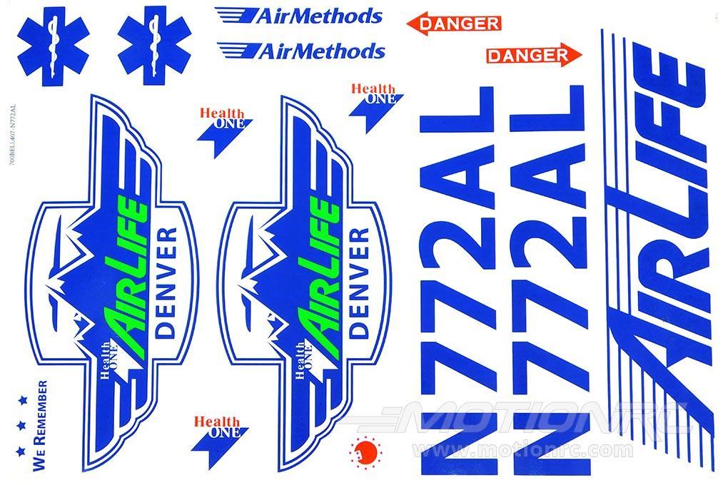 Roban 700 Size B407 Air Life Decal Set RBN-70-118-B407DLF